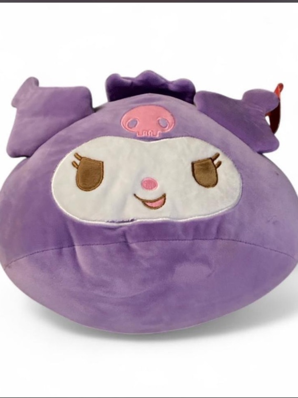 Hello Kitty Purple Plush Face Pillow Toy - Cute Character Cushion